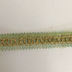 Vintage 6Yards 3/4” polyester Trim . Green Lace